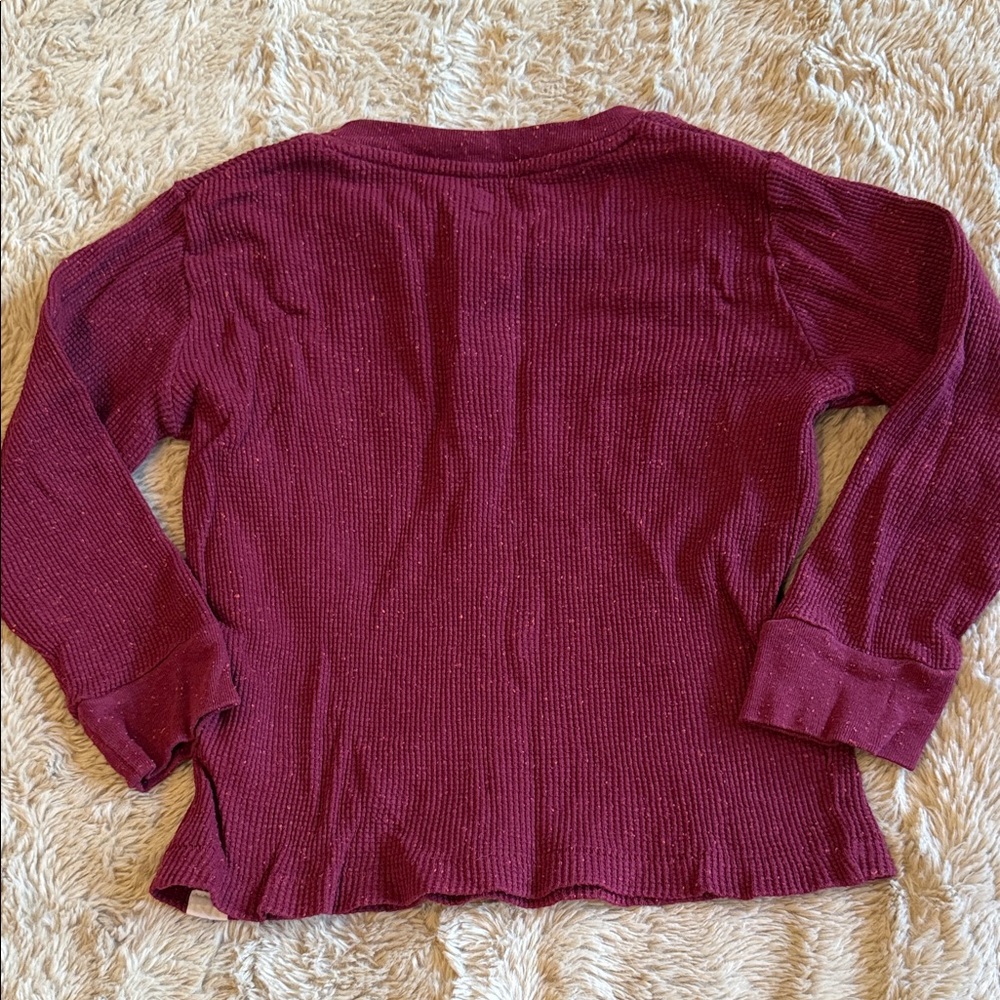 GAP Maroon Kids Long Sleeve Henley 4t - Picture 4 of 4